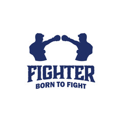 Boxing fighter logo emblem design