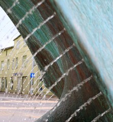 Waterfall element in the city.