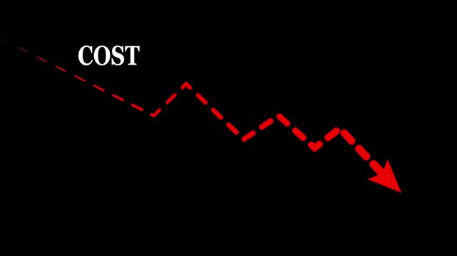 Cost reduction business finance idea on the transparent background. Motion graphics of  budget management and cost management concept. 4k video animation.