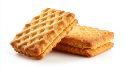 biscuits, Golden, flaky crackers with crimped edges are stacked neatly, showcasing a crispy, savory snack ideal for food, pantry, party, and family moments.