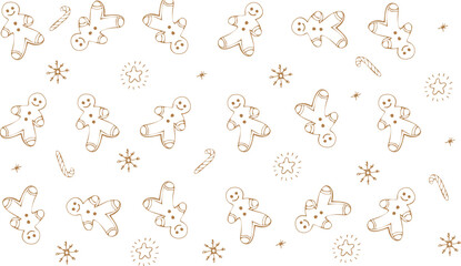 Ginger bread doodle pattern for wrap