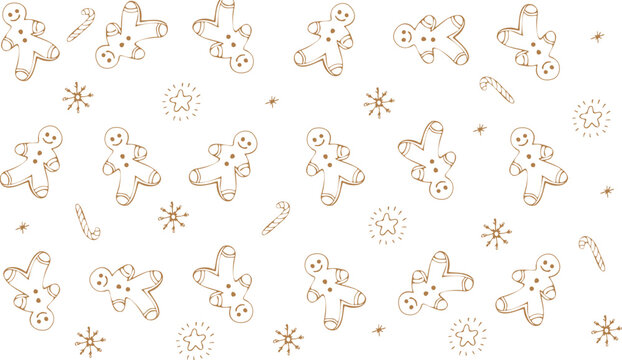 Ginger bread doodle pattern for wrap