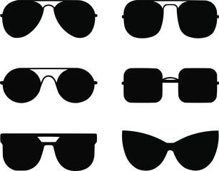 Sunglasses Silhouette Icon Set Fashion, Summer, and Accessory SymbolsSunglasses Silhouette Icon Set  Fashion, Summer, and Accessory Symbols