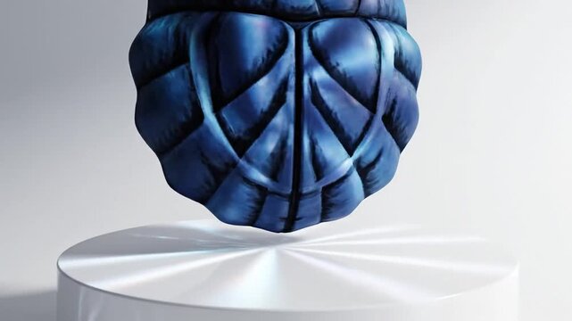 甲虫殻抽象アニメーション 白台座反射万華鏡的ループ