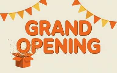Grand opening banner illustration