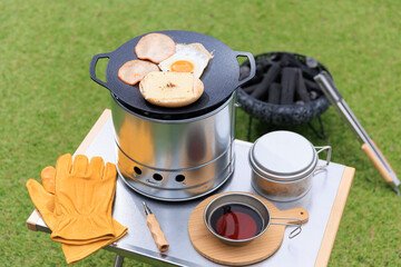 マルチグリドルと焚き火台、準備万端のキャンプギア
