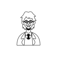 Researcher cartoon illustration