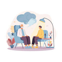 Therapist listening to patient in therapy session