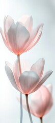 Blooming Tulip Flowers with Soft Petals and Light in Delicate Arrangement