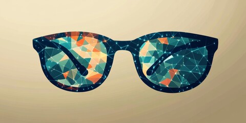 Futuristic Eyewear Display Featuring Abstract Geometry and Modern Optical Designs for Stylish Vision