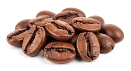 Obraz premium coffee bean isolated on white background, clipping path, full depth of field