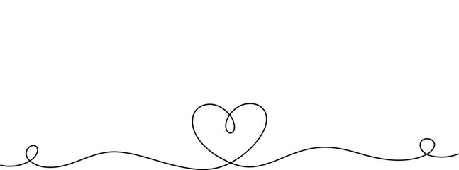 Heart line drawing Vector