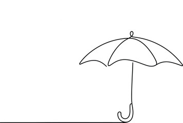 Umbrella continuous line art drawing Vector