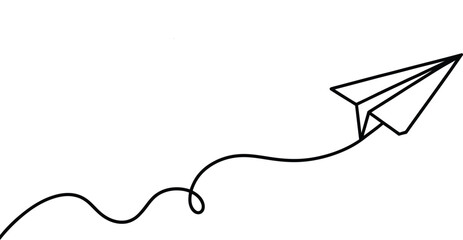 Paper airplane with flight path Vector
