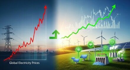 Contrasting global electricity prices with renewable energy growth and sustainable solutions