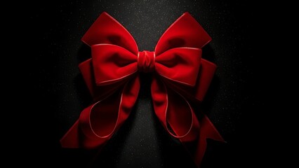 Elegant red bow against a sparkling backdrop creates festive cheer, perfect for holiday greetings, gift promotions, and celebrations of the season