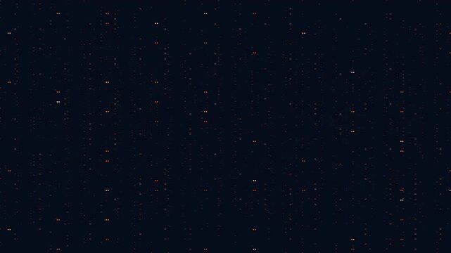 Minimalist dark background with scattered white dots forming a constellation-like pattern. A simple and serene design evoking the night sky