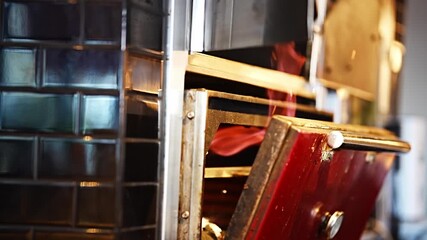 Enjoying the warmth of a wood burning oven