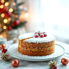 christmas cake with berries