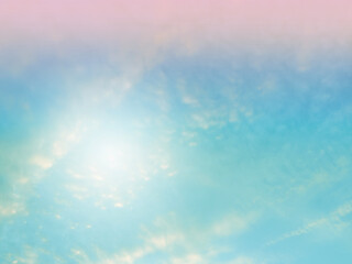 Sky and clouds in pastel tones.