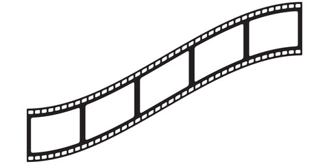 Fototapeta premium film strip icon Grunge 35mm film strip vector with blank frames, perfect for vintage cinema photography and movie reel illustration. seamless vintage filmstrip roll frame. Video or movie filmstrip ove