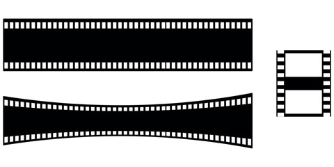 Classic film strip border with four blank frames ready for content insertion cinematic vintage media reel vector