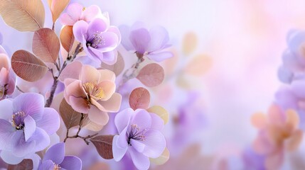 Minimal Pastel Spring Floral Background with Soft Light for Elegant Seasonal Banner or Template Design