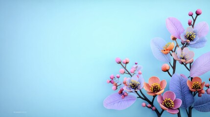 Minimal Pastel Spring Floral Background with Soft Light for Elegant Seasonal Banner or Template Design