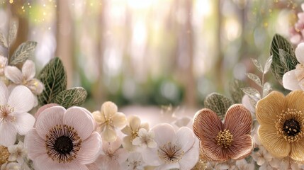 Minimal Pastel Spring Floral Background with Soft Light for Elegant Seasonal Banner or Template Design