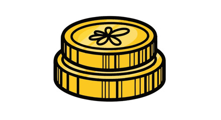 Golden Coin Stack Vector Illustration: A Symbolic Representation of Wealth and Abundance