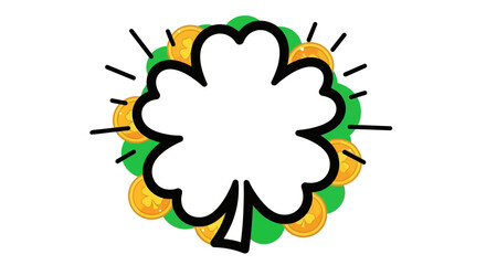 St. Patrick's Day Luck: Shamrock and Coins Vector Graphic for Irish Celebrations
