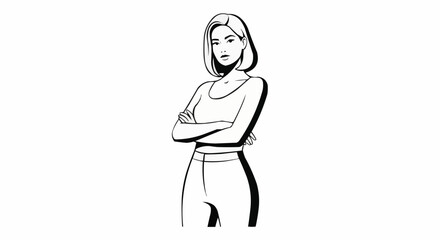 Confident Woman with Arms Crossed, Expressing Determination and Strength.