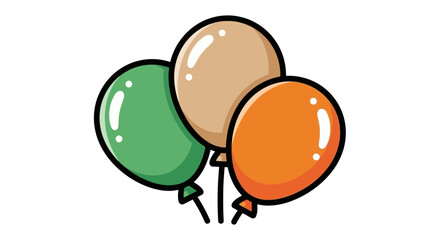Three colorful balloons floating together, perfect for celebrations and festive occasions, evoking joy and festivity