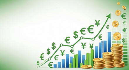 Global Currency Exchange Market Growth Chart Success Business Finance Investment Background