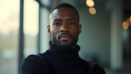 Modern African Male Model Intense Look