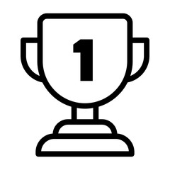Minimalist line icon of a trophy cup, achievement and award concept.