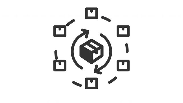 Animated package network icon