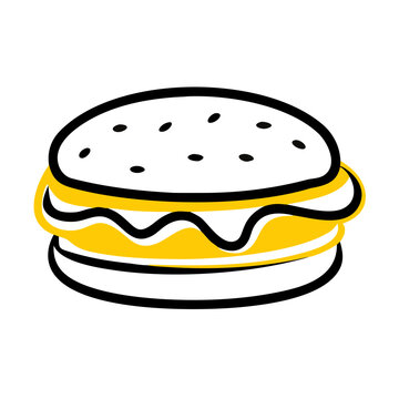 vector clip art breakfast sandwich on white background for web and graphic design