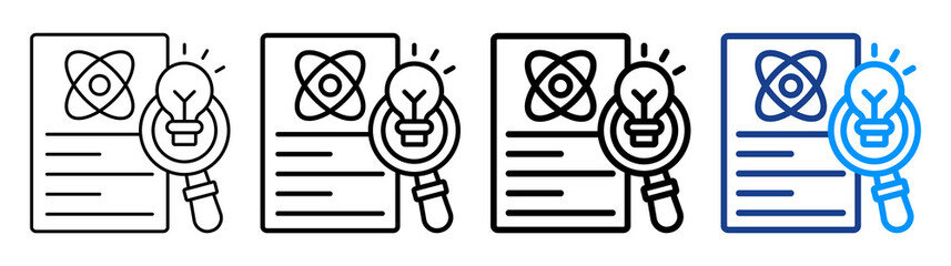 Scientific Discovery Icon Different Style Outline Collection Set