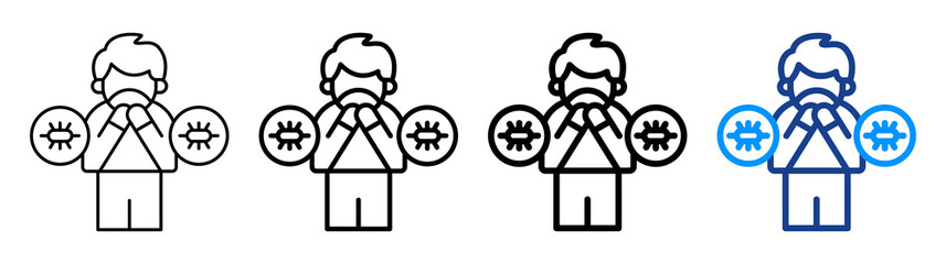 Infectious Disease Icon Different Style Outline Collection Set