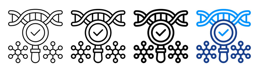 Genetic Analysis Icon Different Style Outline Collection Set