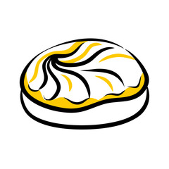 vector clip art chocolate truffle on white background for web and graphic design