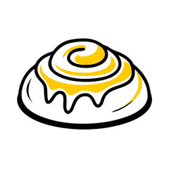 vector clip art cinnamon roll on white background for web and graphic design