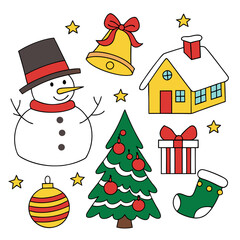 Christmas Holiday Elements Illustration for Kids