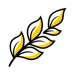 a flat gradient outline icon of a decorative leaf for web and graphic design