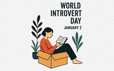 Celebrate World Introvert Day with a cozy scene of relaxation and reading, perfect for social media campaigns and awareness initiatives