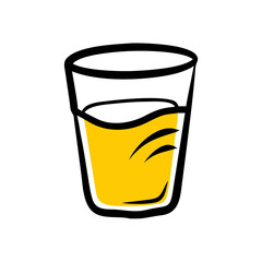 a flat gradient outline icon of a drinking water glass for web and graphic design