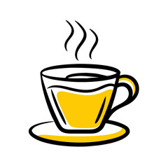 a flat gradient outline icon of an espresso cup for web and graphic design