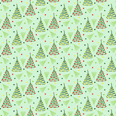 seamless pattern with christmas trees
