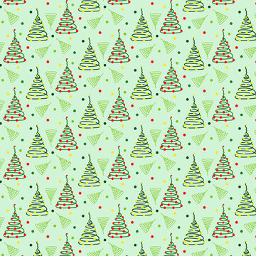 seamless pattern with christmas trees